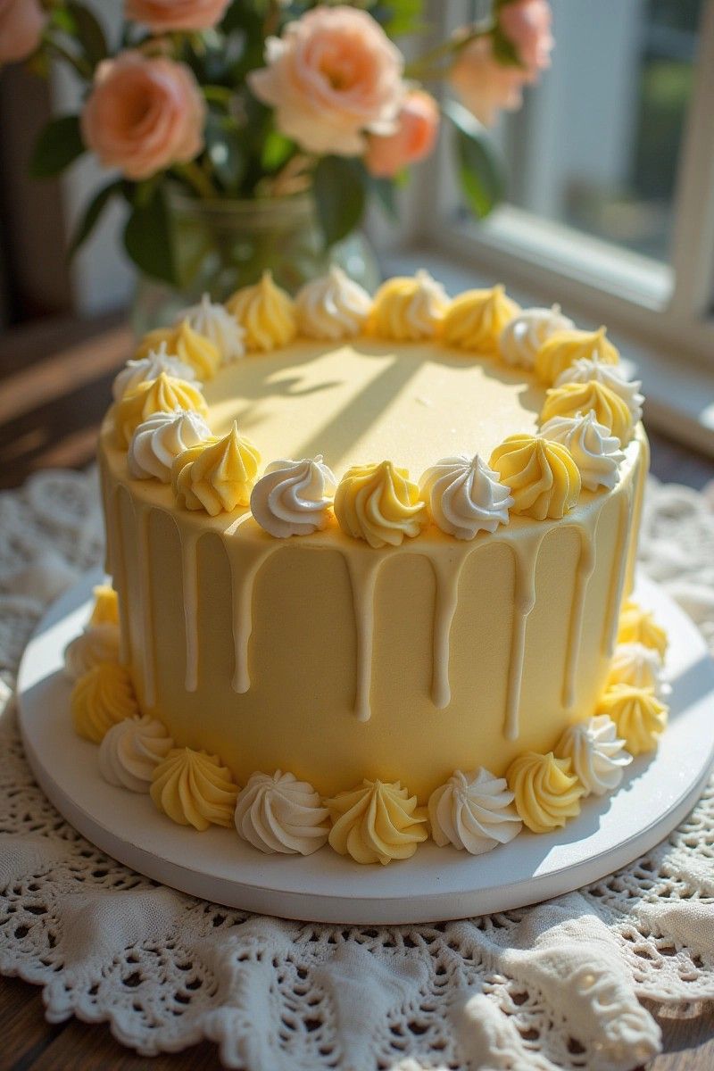 Vanilla cake with buttercream